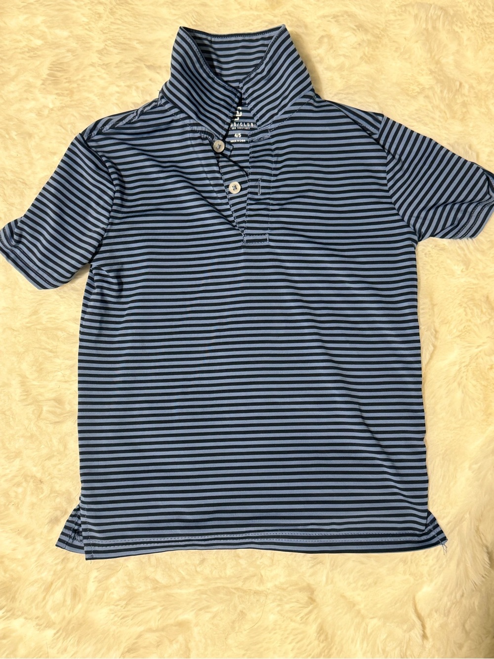 Class Club Navy and Light Blue Striped Polo
